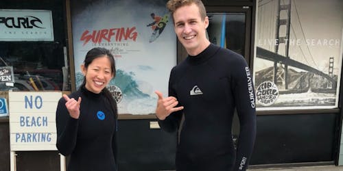 Campamento de surf para parejas de medio día en San Diego